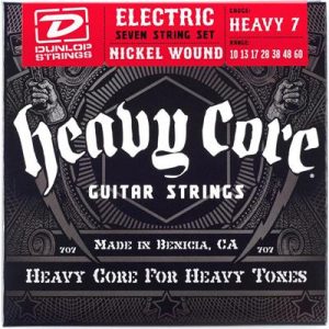 Dunlop DHCN1060 Heavy Core Nickel Wound Guitar Strings, 7 Strings
