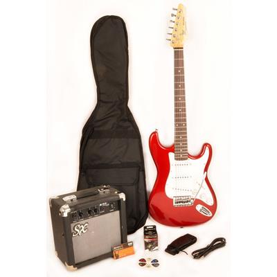 SX RST 3-4 CAR Short Scale Red Electric Guitar Package