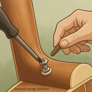 strap lock installing button